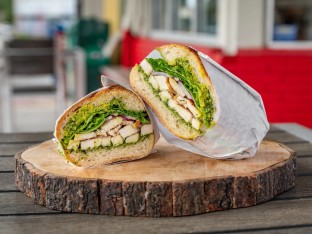 Chicken Pesto Sandwich with Potato Salad