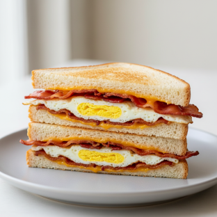 Bacon Breakfast Sandwich with White Bread Bacon Breakfast Sandwich with White Bread