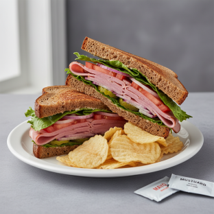 Black Forest Ham Sourdough Sandwich with Chips