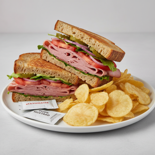 Mortadella Sourdough Sandwich with Chips