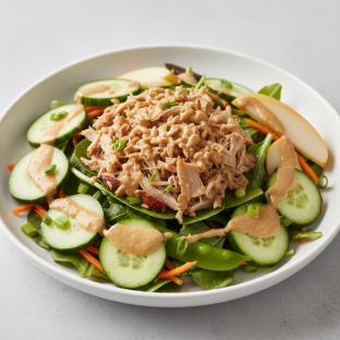 Nut-Free Pork Shoulder Salad with "Peanut" Sauce (No Cashews)