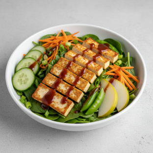 Nut-Free (V) Tofu Salad with Tamarind Sauce (No Cashews)