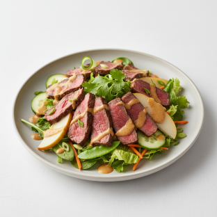 Nut-Free Wagyu Beef Salad with "Peanut" Sauce (No Cashews)