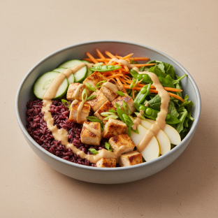 Nut-Free Chicken 50-50 Bowl with "Peanut" Sauce (No Cashews)