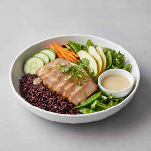 Nut-Free Pork Shoulder 50-50 Bowl with Ginger Lime Sauce (No Cashews)