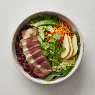 Nut-Free Wagyu Beef 50-50 Bowl with Ginger Lime Sauce (No Cashews)