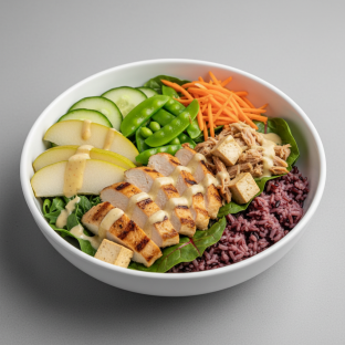 Nut-Free Protein Combo 50-50 Bowl with Ginger Lime Sauce (No Cashews)