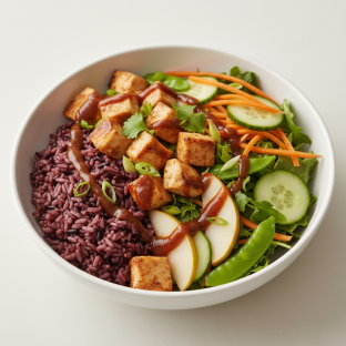 Nut-Free Chicken 50-50 Bowl with Tamarind Sauce (No Cashews) Nut-Free Chicken 50-50 Bowl with Tamarind Sauce (No Cashews)