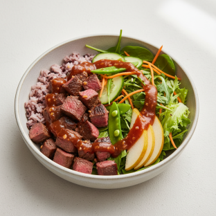 Nut-Free Wagyu Beef 50-50 Bowl with Tamarind Sauce (No Cashews) Nut-Free Wagyu Beef 50-50 Bowl with Tamarind Sauce (No Cashews)