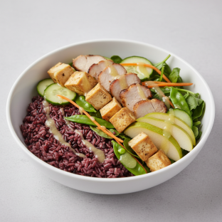 Nut-Free Protein Combo 50-50 Bowl with Ginger Lime Sauce (No Cashews)