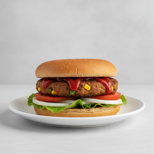 Gluten Free Veggie Burger with Ketchup