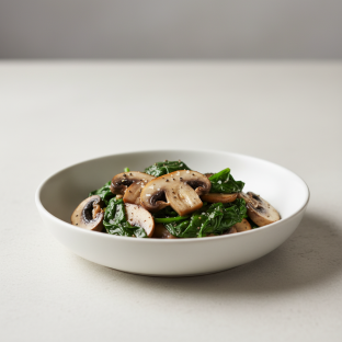 Vegan Sauteed Mushrooms & Spinach Vegan Sauteed Mushrooms & Spinach