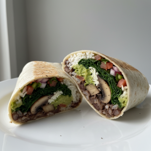 Mushroom and Spinach Burrito Mushroom and Spinach Burrito
