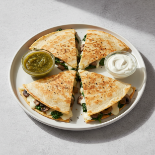 Mushroom and Spinach Quesadilla Mushroom and Spinach Quesadilla