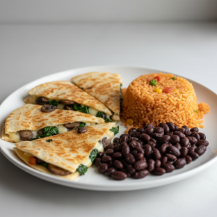 Mushroom and Spinach Quesadilla Meal Mushroom and Spinach Quesadilla Meal