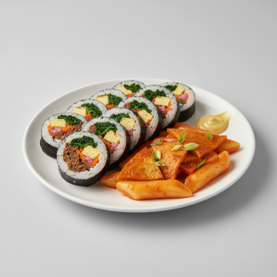 Spicy Beef Kimbab with Tteokbokki Spicy Beef Kimbab with Tteokbokki