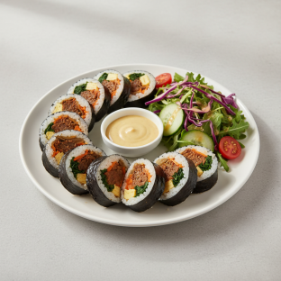 Spicy Beef Kimbab with Salad Spicy Beef Kimbab with Salad