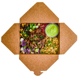 Carnitas Rice Bowl with Palmita Mole