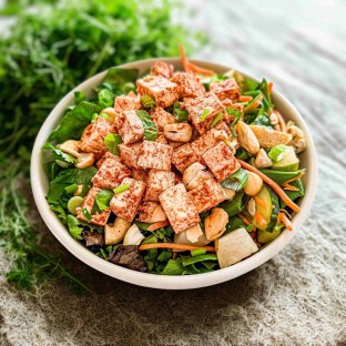 (V) Tofu Salad with "Peanut" Sauce