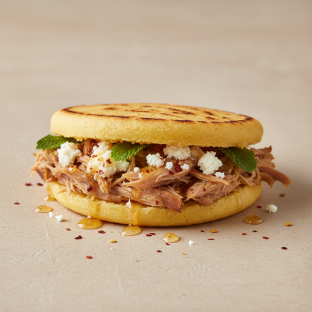 Arepa Con Queso with Mojo Pork Arepa Con Queso with Mojo Pork