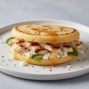 Arepa Con Queso with Grilled Chicken Arepa Con Queso with Grilled Chicken