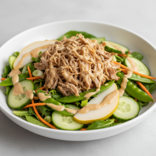 Nut-Free Pork Shoulder Salad with "Peanut" Sauce (No Cashews)
