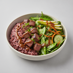 Nut-Free Wagyu Beef 50-50 Bowl with Tamarind Sauce (No Cashews)