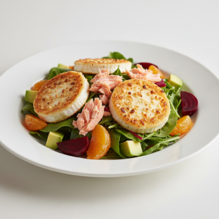 Goat Cheese and Macadamia Crust Salad with Salmon Goat Cheese and Macadamia Crust Salad with Salmon