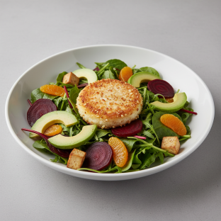 Goat Cheese and Macadamia Crust Salad with Tofu Goat Cheese and Macadamia Crust Salad with Tofu