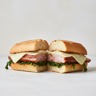 Porchetta, Broccoli Rabe & Sharp Provolone on Italian Hero Porchetta, Broccoli Rabe & Sharp Provolone on Italian Hero