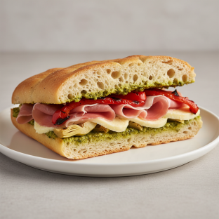 Prosciutto, Pesto & Artichoke Focaccia Prosciutto, Pesto & Artichoke Focaccia