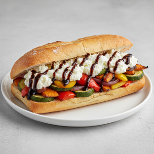 Roasted Vegetable, Whipped Ricotta & Balsamic Glaze (Vegetarian) Roasted Vegetable, Whipped Ricotta & Balsamic Glaze (Vegetarian)