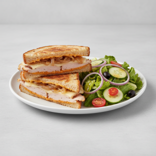Turkey Melt with Caramelized Onions with Chef Salad Turkey Melt with Caramelized Onions with Chef Salad