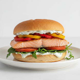 Gluten-Free Mediterranean Salmon Sandwich Gluten-Free Mediterranean Salmon Sandwich