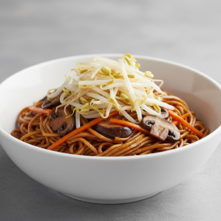 Longevity Noodles – Soy Sauce Noodles with Mushrooms and Carrots