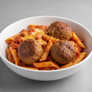 Baked Penne and Meatballs