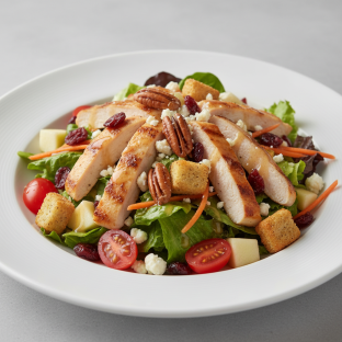 Chicken, Apple and Candied Pecan Salad with Apple Vinaigrette