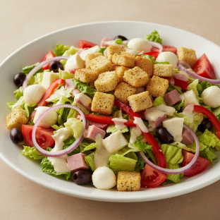 Italian Chopped Salad with Creamy Garlic Dressing