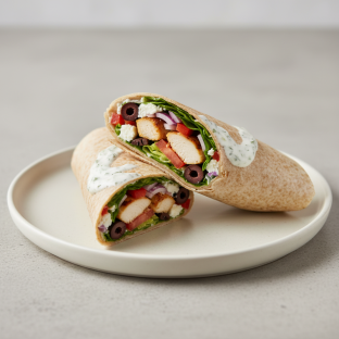 Mediterranean Chicken in Wheat Wrap