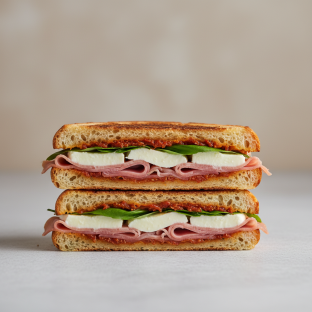 Prosciutto, Mozzarella and Basil Panini