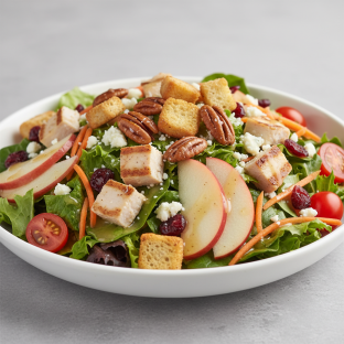 Chicken, Apple and Candied Pecan Salad with Apple Vinaigrette