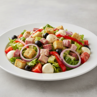 Italian Chopped Salad with Creamy Garlic Dressing