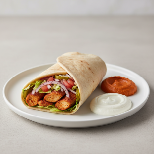 Spicy Chicken Kebab Pita Wrap