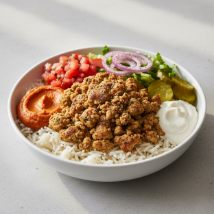 Spicy Chicken Kebab Rice Bowl