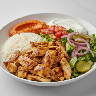 Chicken Shawarma Half Rice Half Salad Bowl