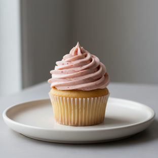 Vanilla Cupcake with Strawberry Frosting Vanilla Cupcake with Strawberry Frosting