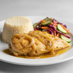 Yassa White Meat Chicken with Couscous and Senegalese Salad