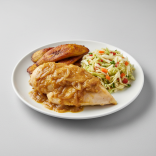 Yassa White Meat Chicken with Plantains and Senegalese Salad