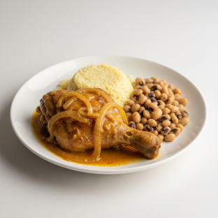 Yassa Dark Meat Chicken with Couscous and Black-Eyed Peas