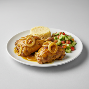 Yassa Dark Meat Chicken with Couscous and Senegalese Salad